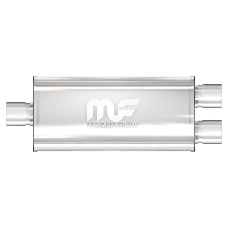 Magnaflow SS Muffler 5x8in Oval Straight-Through Universal 2.5in Inlet/Outlet
