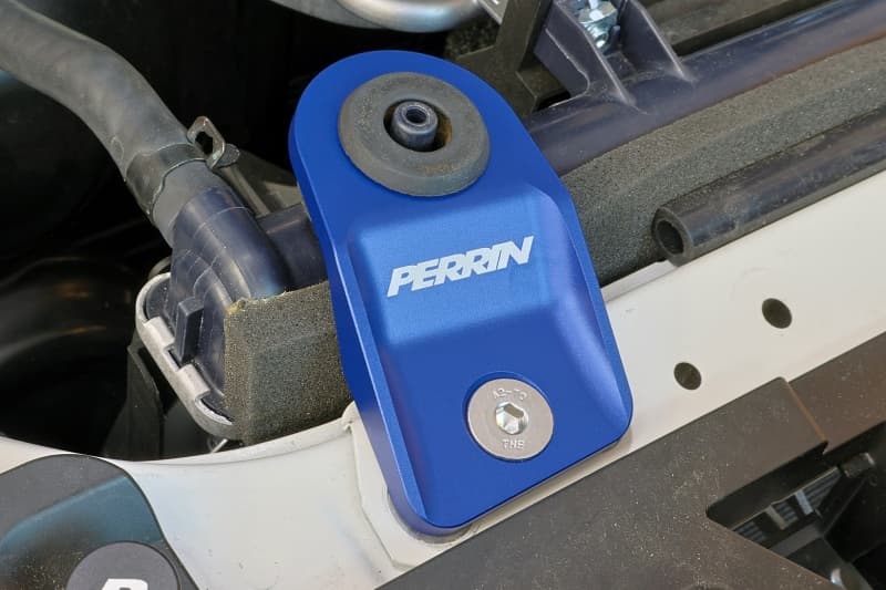 Perrin Performance Upper Radiator Bracket Set for Subaru WRX/STI Blue - Image 2