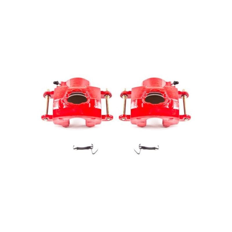 PowerStop Brake Calipers Powder Coated Red Pair Durable High-Temp Finish
