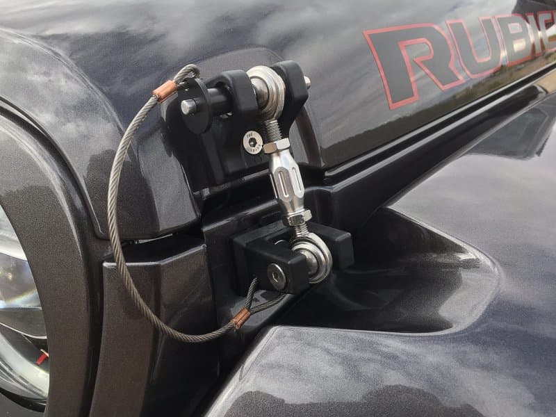 DV8 Offroad Hood Hold Downs for Jeep Wrangler JL Billet Aluminum Quick-Release - Image 3