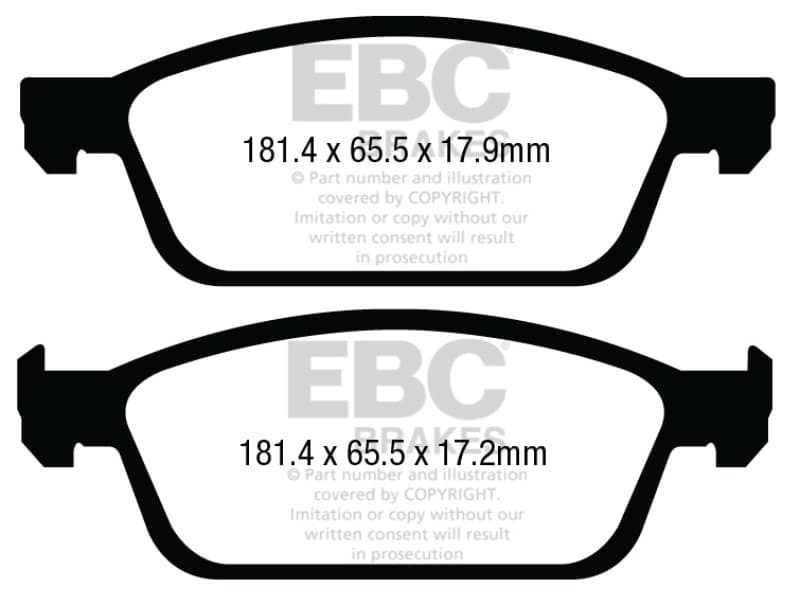 EBC Ultimax2 Brake Pad Set for Urban/Daily Driver OEM Replacement