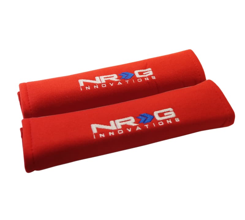 NRG Seat Belt Pads 2.7in x 11in Red Short 2pc - Image 2