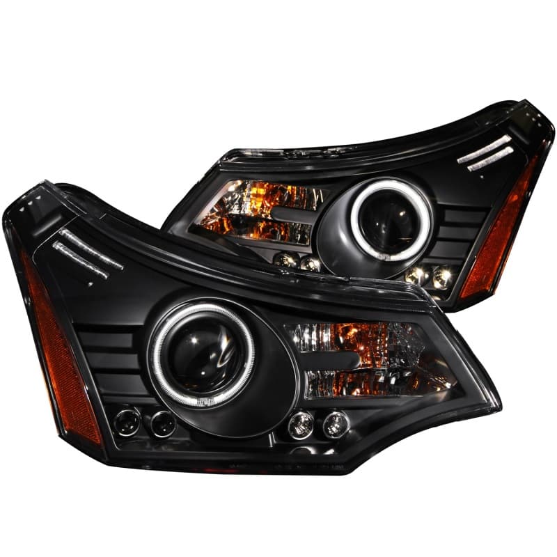 ANZO Projector Headlights with Halo Clear Lens Black Housing Pair - Image 2