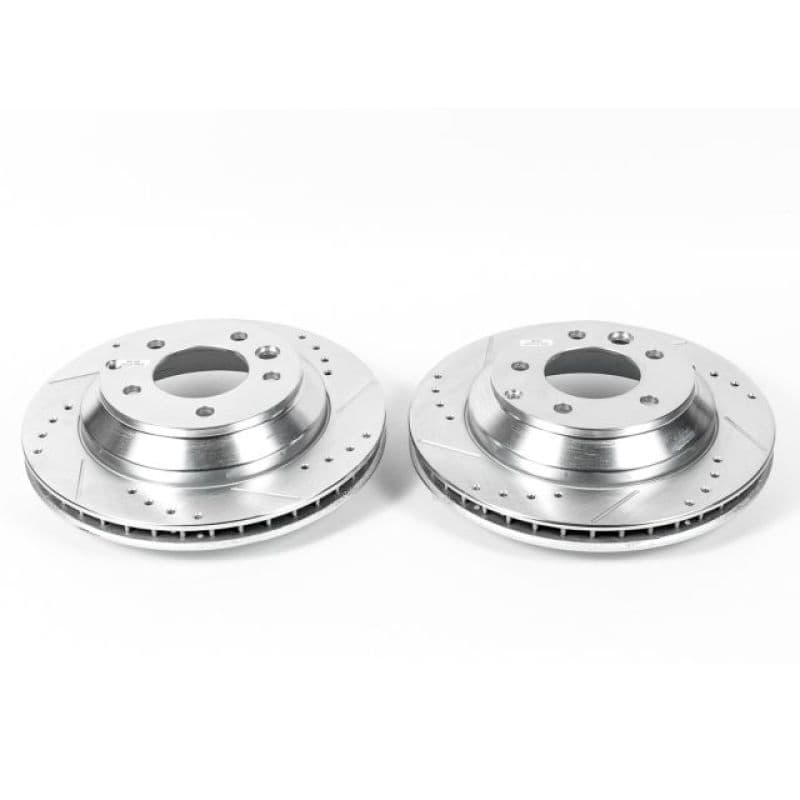 PowerStop Evolution Drilled/Slotted Rotor for OE Fitment Silver Zinc Plated