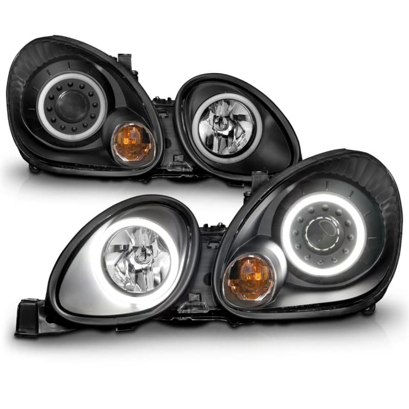 ANZO Projector Headlights for 4Dr Non HID Models Pair Clear Lens Black Housing - Image 3