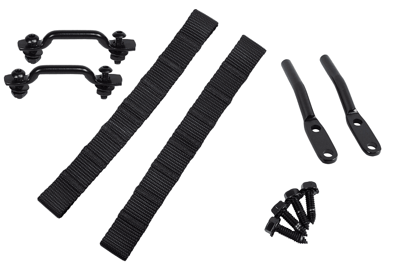 Kentrol Door Strap Kit for 76-95 Jeep CJ/YJ Black Powdercoat Stainless Steel