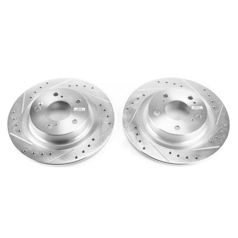PowerStop Evolution Drilled/Slotted Rotor for Chevy C6 Cross-Drilled Silver Zinc