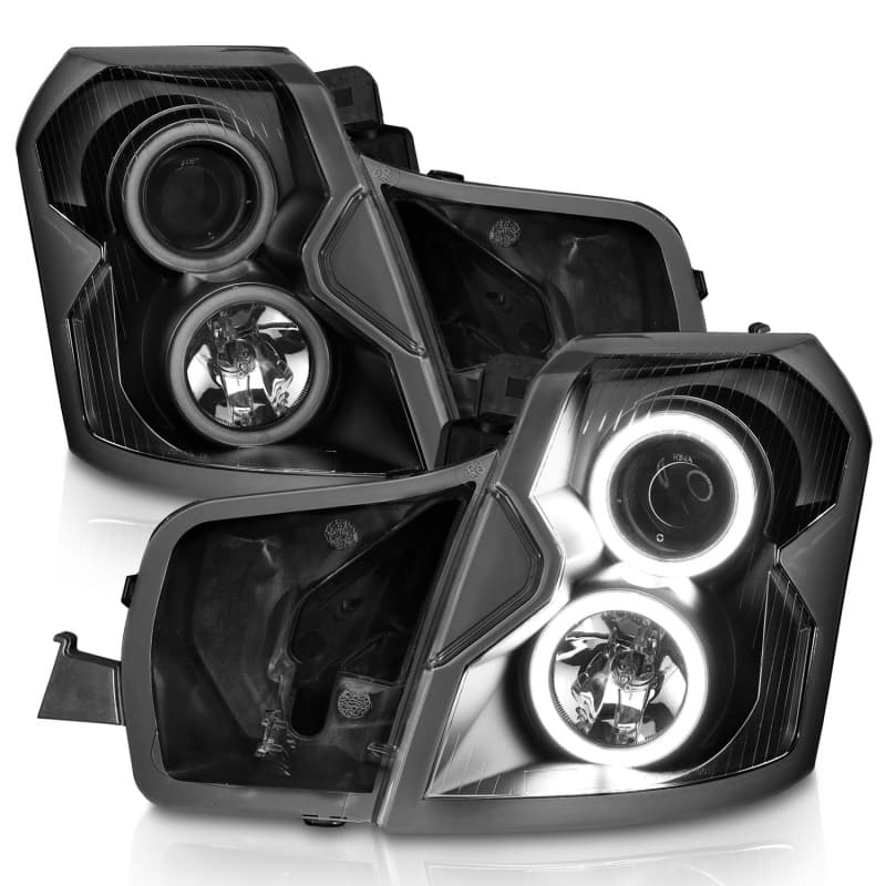 ANZO Projector Headlights for Non-HID Models Pair Clear Lens Black Housing - Image 3