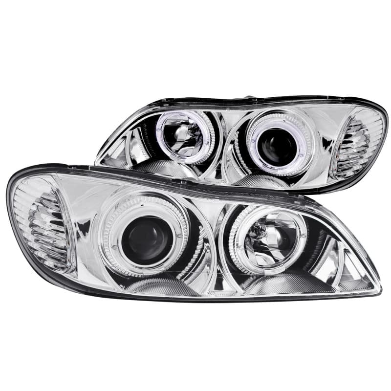 ANZO Projector Headlights for Chevy C6 Pair Halo Clear Lens Chrome Housing - Image 2