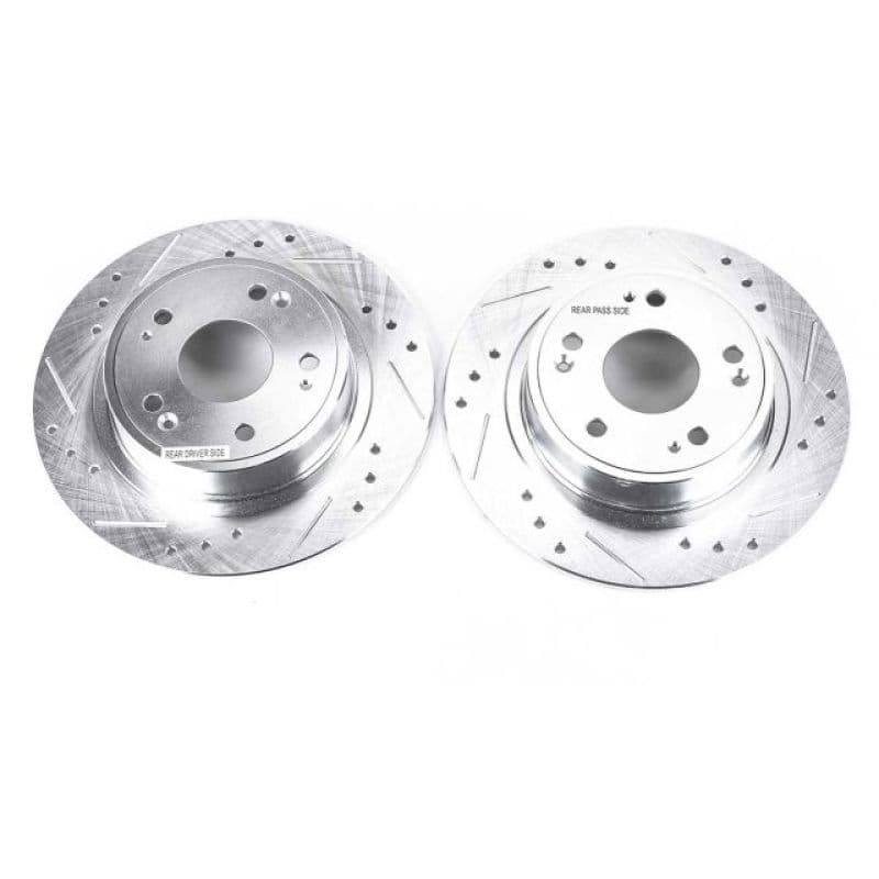 PowerStop Evolution Drilled/Slotted Rotor for Chevy C6 Cross-Drilled Silver Zinc