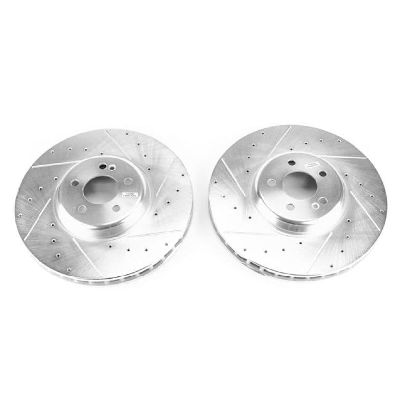 PowerStop Evolution Drilled/Slotted Rotor for OE Fit with Silver Zinc Plating