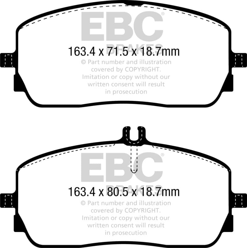 EBC Yellowstuff Brake Pad Set for Street and Track Driving High Performance