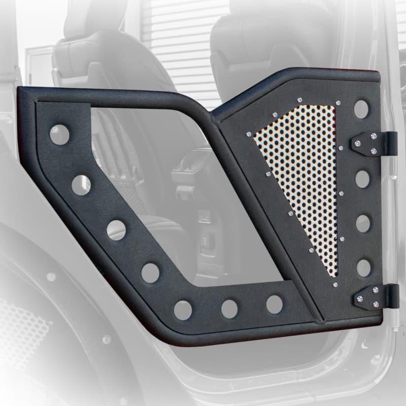 DV8 Offroad Half Doors for Jeep JL with Aluminum Mesh and Steel Plating