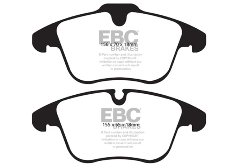 EBC Redstuff Brake Pad Set for Chevy C6 Synthetic Fiber Low Dust - Image 2