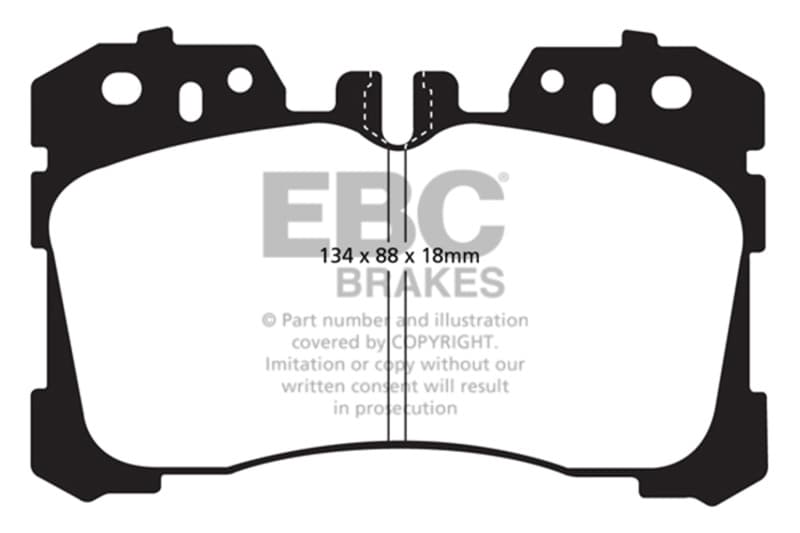 EBC Redstuff Brake Pad Set for Chevy C6 Synthetic Fiber Low Dust - Image 2