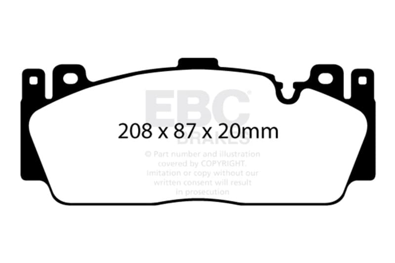 EBC Redstuff Brake Pad Set for Low Dust Synthetic Fiber Ceramic Compound - Image 3