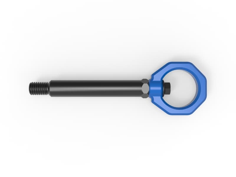 aFe Tow Hook for BMW G87 M2 CNC Machined 4130 Steel Blue Loop - Image 4