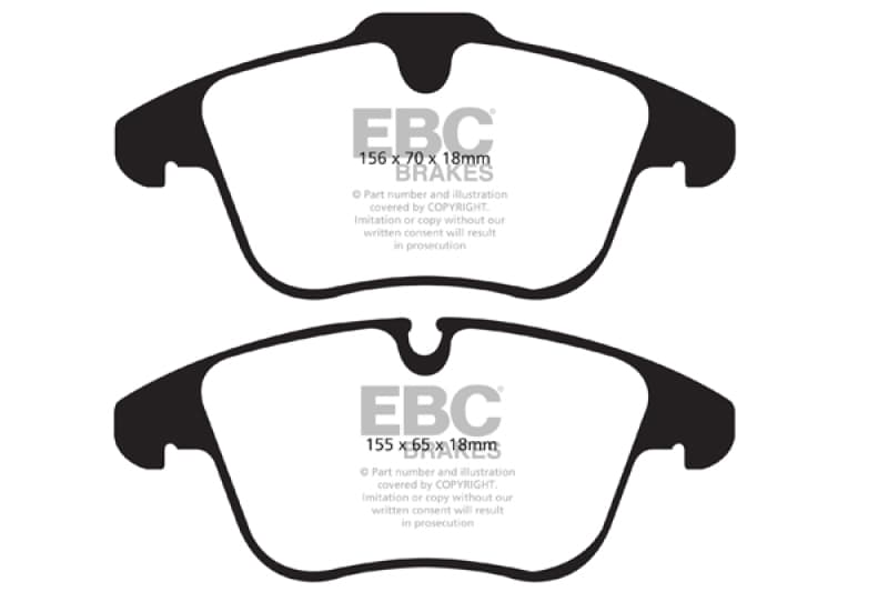 EBC Redstuff Brake Pad Set for Chevy C6 Synthetic Fiber Low Dust