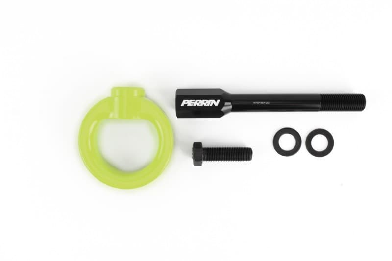 Perrin Performance Tow Hook Kit for 02-07 Subaru WRX/STI Front Neon Yellow - Image 4