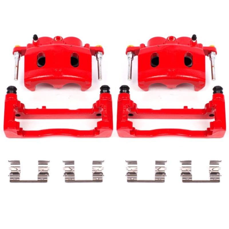 PowerStop Brake Calipers Powder Coated Red Pair High-Temperature Resistant