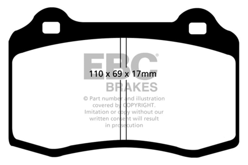 EBC Redstuff Brake Pad Set for Chevy C6 Low Dust Synthetic Fiber Ceramic - Image 2