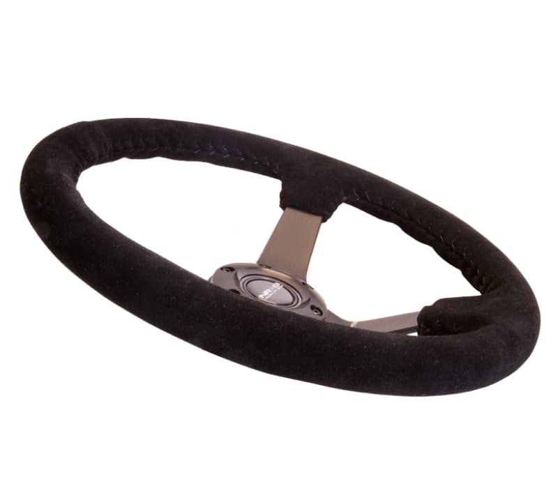 NRG Steering Wheel 350mm 3in Deep Blk Suede for Odi Bakchis Edition - Image 4