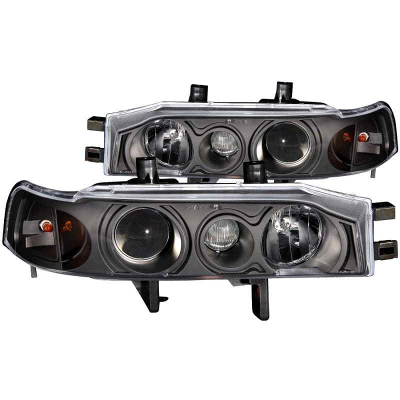 ANZO Projector Headlight Set for Chevy C6 Clear Lens Black Housing Pair