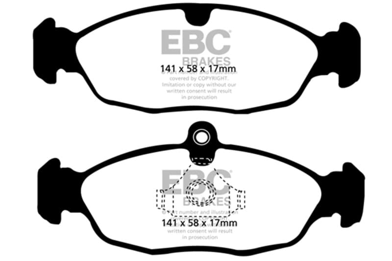 EBC Redstuff Brake Pad Set for Chevy C6 Synthetic Fiber Low Dust - Image 2