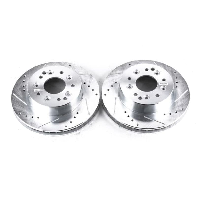 PowerStop Drill/Slot Rotor for OE Fitment Cross-Drilled with Zinc Plating