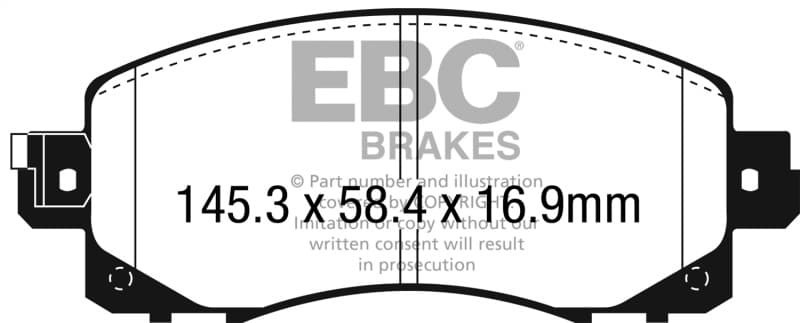 EBC Greenstuff Brake Pad Set for Street Driving High Initial Effect Up to 600°C - Image 2