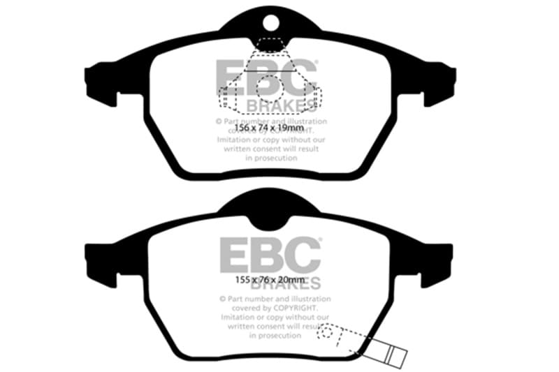 EBC Redstuff Brake Pad Set for Chevy C6 Synthetic Fiber Low Dust - Image 2