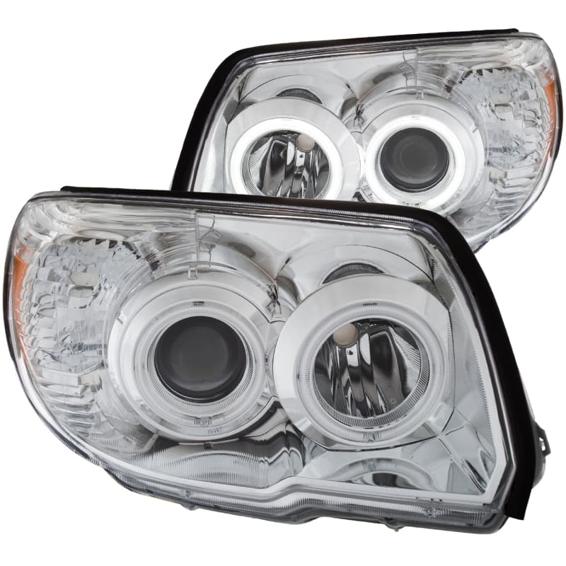 ANZO Projector Headlight Set for Chevy C6 with Halo Clear Lens Chrome Housing - Image 2