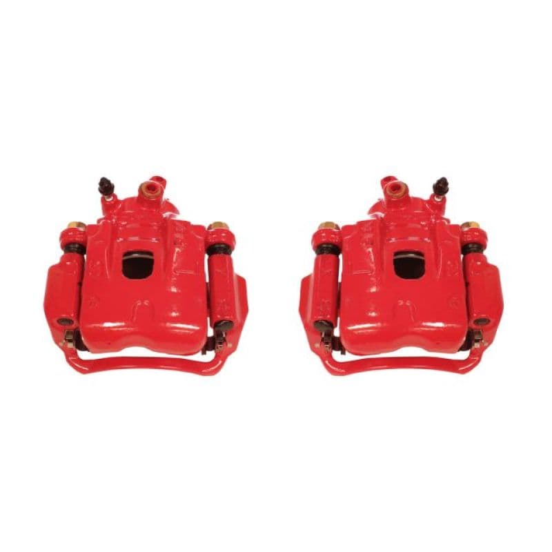 PowerStop Brake Calipers Pair Powder Coated Red High-Temperature Resistant
