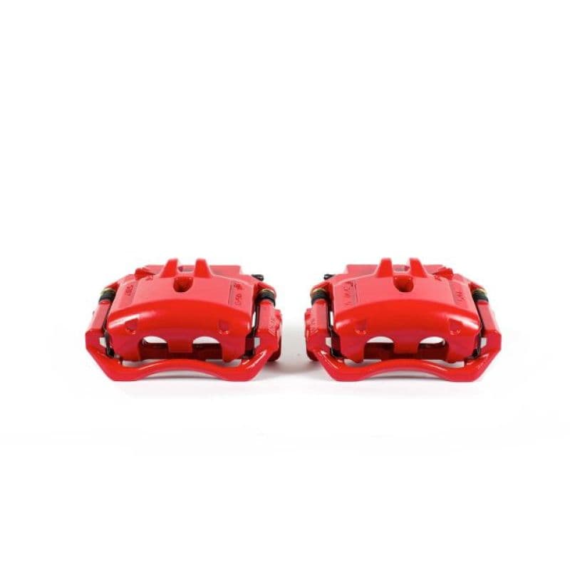 PowerStop Brake Calipers Powder Coated Red Pair Durable High-Temp Finish