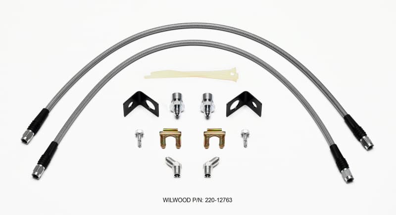 Wilwood Flexline Brake Hose Kit for Jeep Wrangler 82-89 25in 3/8-24 to 45°