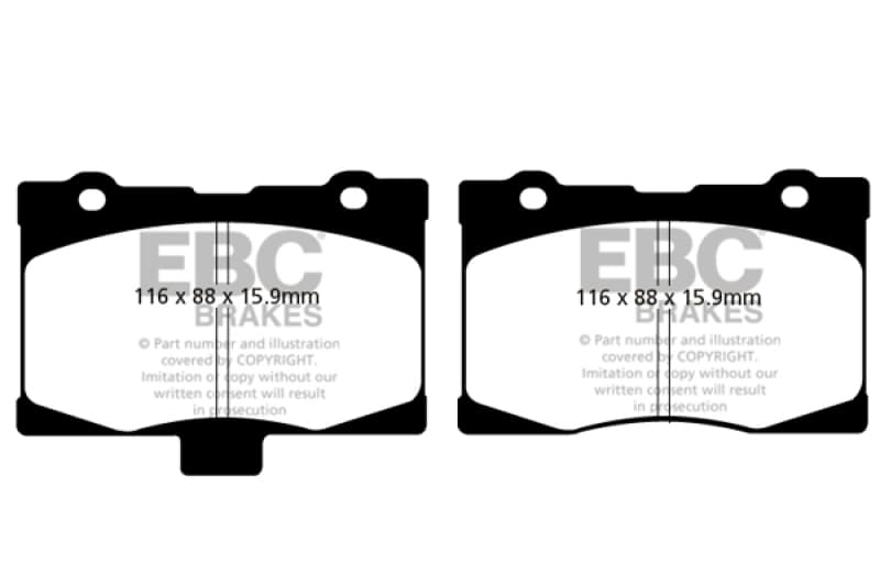 EBC Yellowstuff Brake Pad Set for Street and Track Driving High Performance