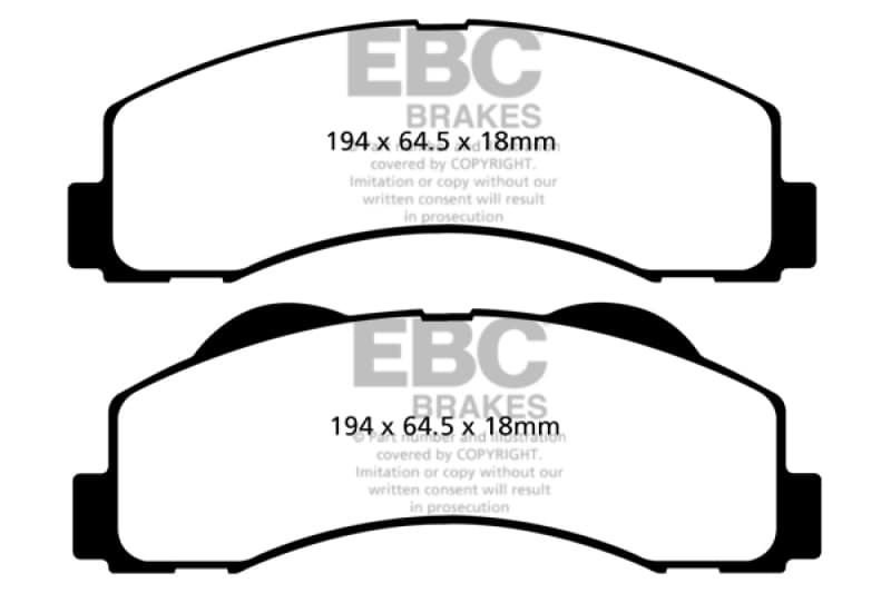 EBC Yellowstuff Brake Pad Set for Street and Track Driving High Performance
