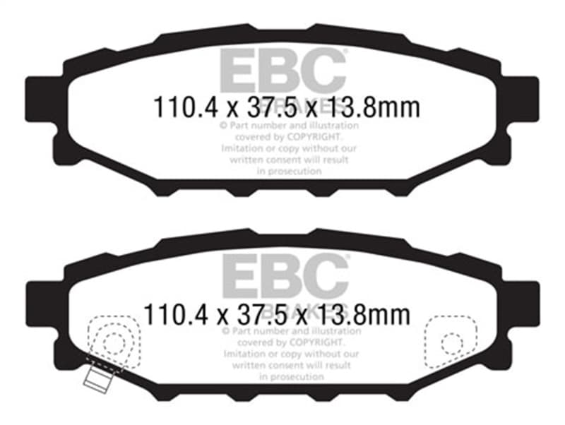 EBC Yellowstuff Brake Pad Set for Street & Track Driving High Performance - Image 2