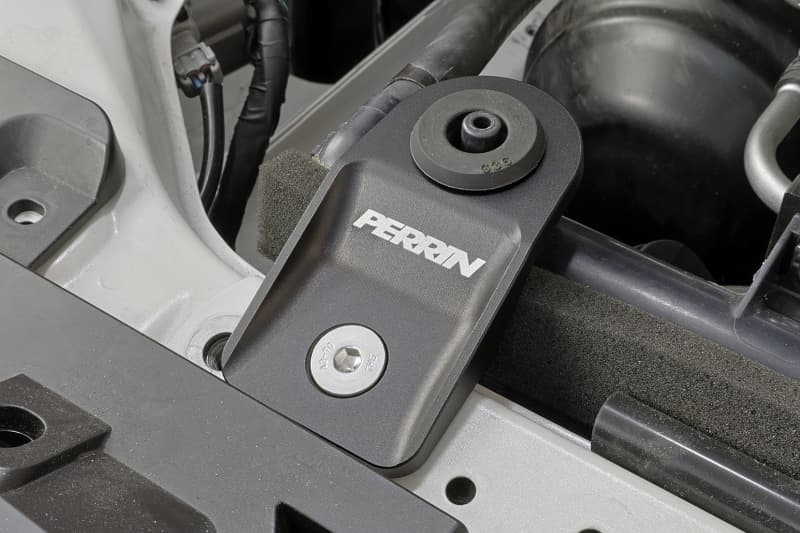 Perrin Performance Radiator Bracket Set for 08-14 Subaru WRX/STI Black - Image 2