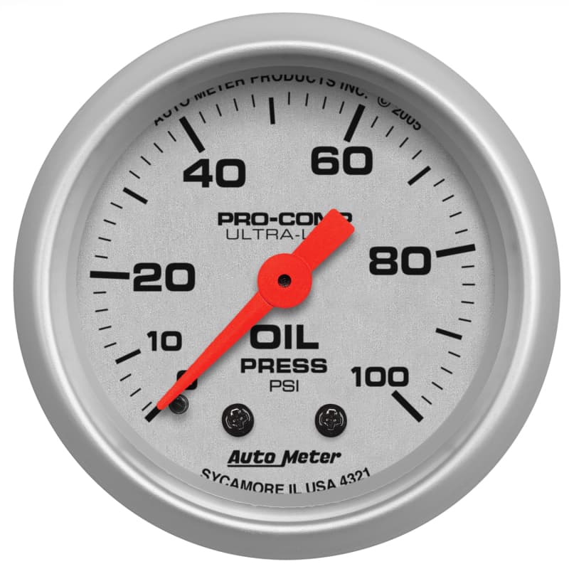 AutoMeter Mechanical Oil Pressure Gauge 1/8" NPT Connection