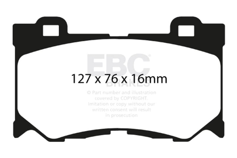 EBC Redstuff Brake Pad Set for Chevy C6 Low Dust Ceramic Compound - Image 5