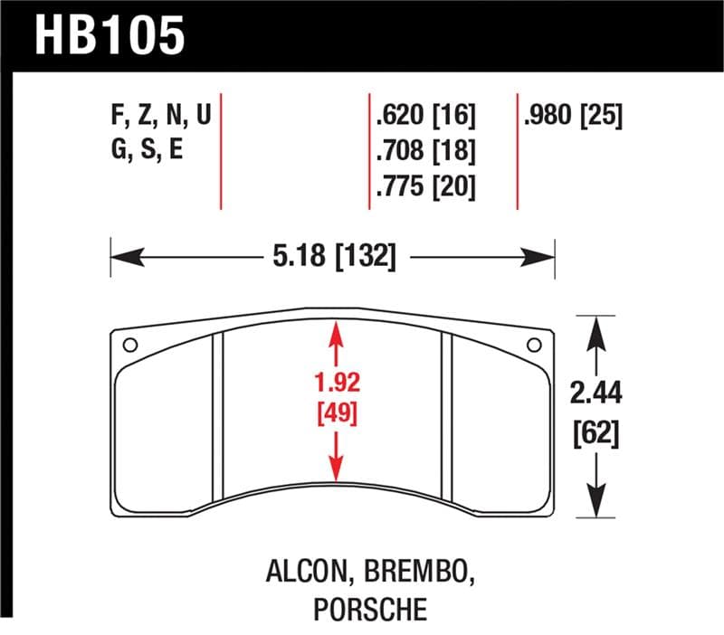 Hawk Performance DTC-60 Brake Pad Sets High Performance Street Compound