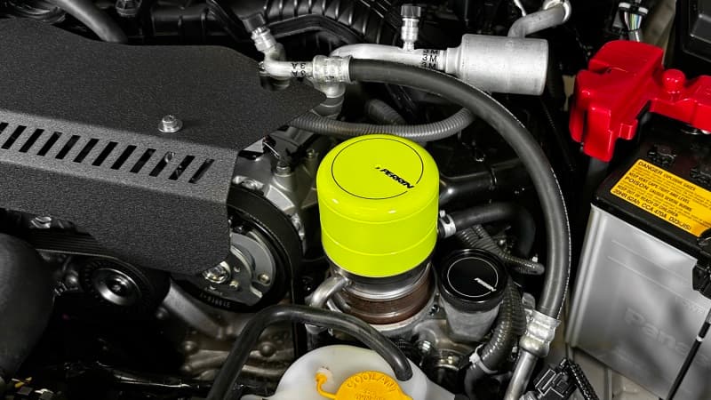 Perrin Performance Oil Filter Cover for Subaru WRX & BRZ/FR-S/86 Neon Yellow - Image 4