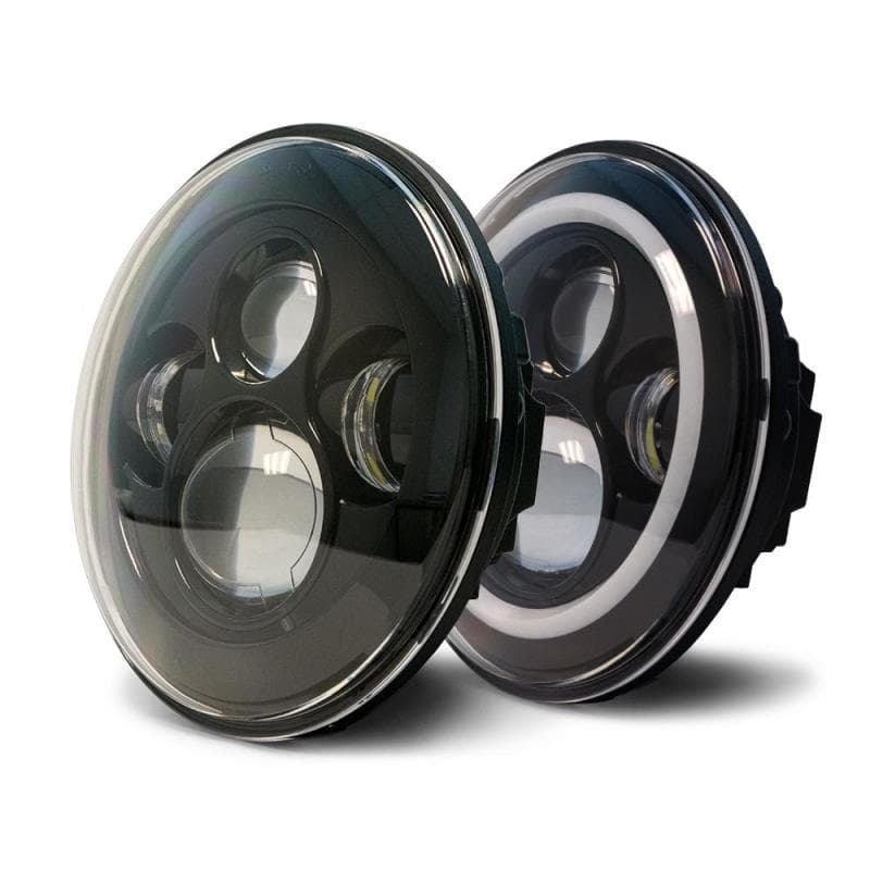 DV8 Offroad LED Projector Headlights for Jeep JK Bright White Upgrade HL7JK-02