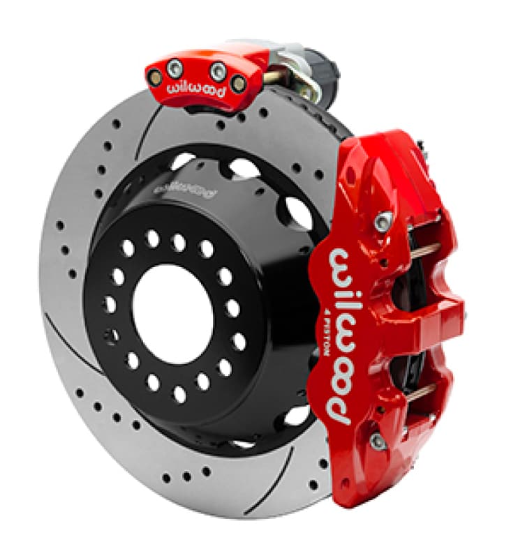 Wilwood Aero4 Rear Brake Kit for 12 Bolt with 14.00" Rotor, Red
