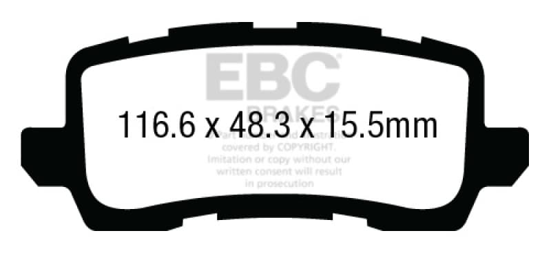 EBC Redstuff Brake Pad Set for Chevy C6 Low Dust Ceramic Fiber Compound