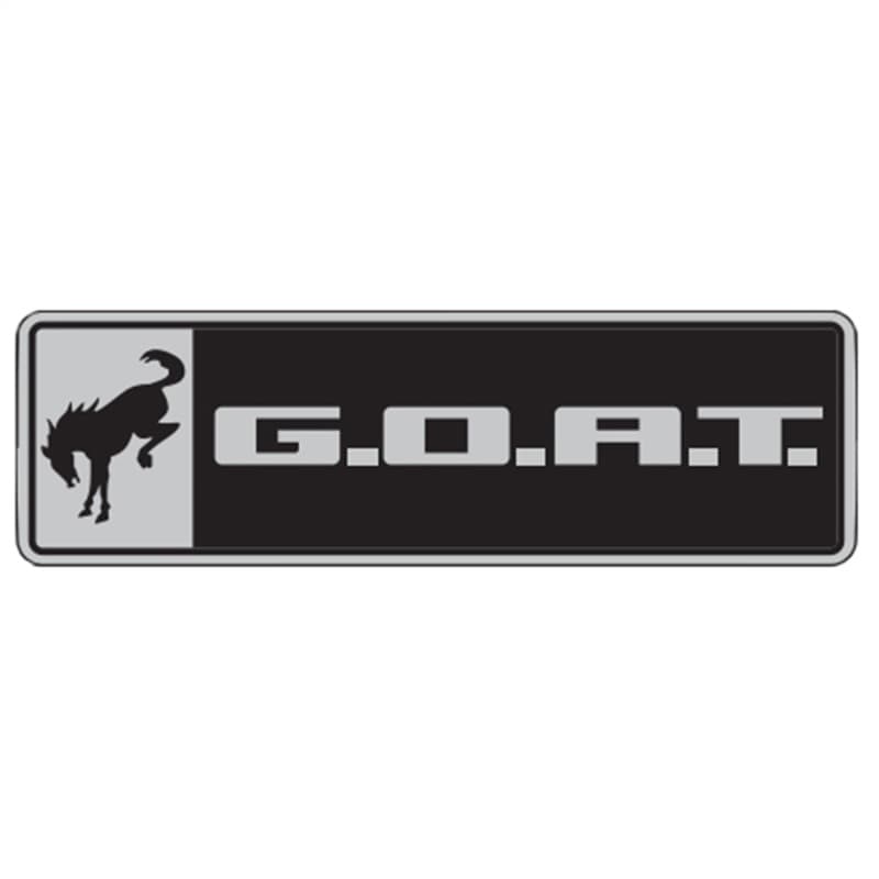 Ford Racing Goat Badge for Ford Mustang Black/Chrome UV Resistant 4.5in x 1.36in - Image 2