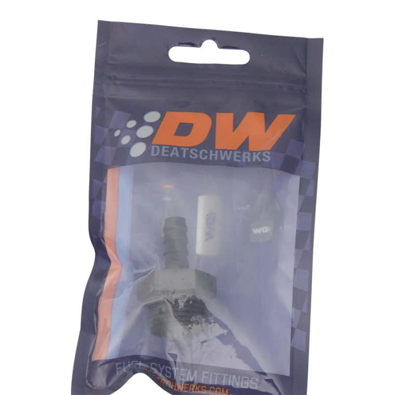 DeatschWerks 10AN ORB Male to 5/16in Triple Barb Hose Adapter Anodized Matte ... - Image 2