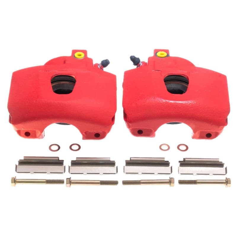 PowerStop Brake Calipers Pair Powder Coated Red High-Temp Durable Finish