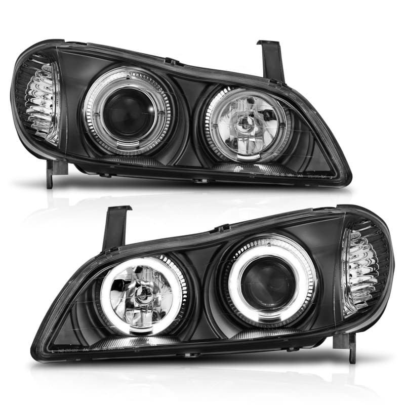 ANZO Projector Headlights for Non HID Models Pair Clear Lens Black Housing - Image 3
